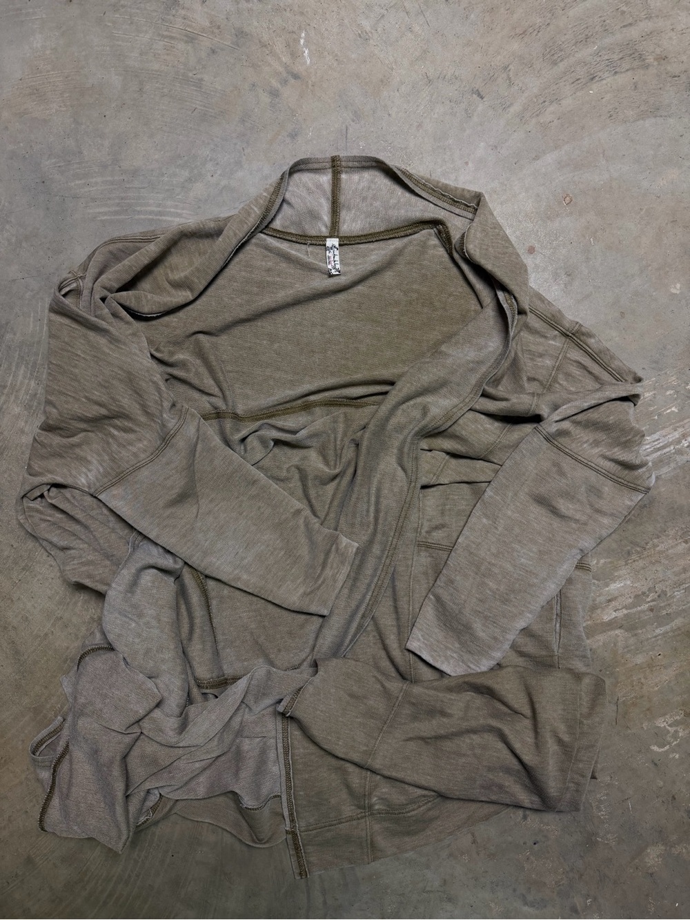 Light Olive Open-Front Women's Cardigan Sweater
